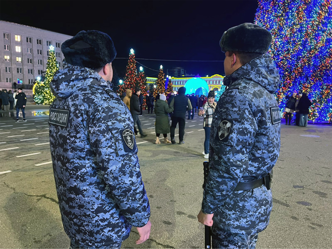 В новогоднюю ночь сотрудники Росгвардии обеспечили безопасность граждан на Ставрополье